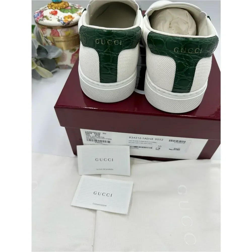 Men's Gucci ace canvas slip on sneakers with iconic web trim size 10 fits 10.5US